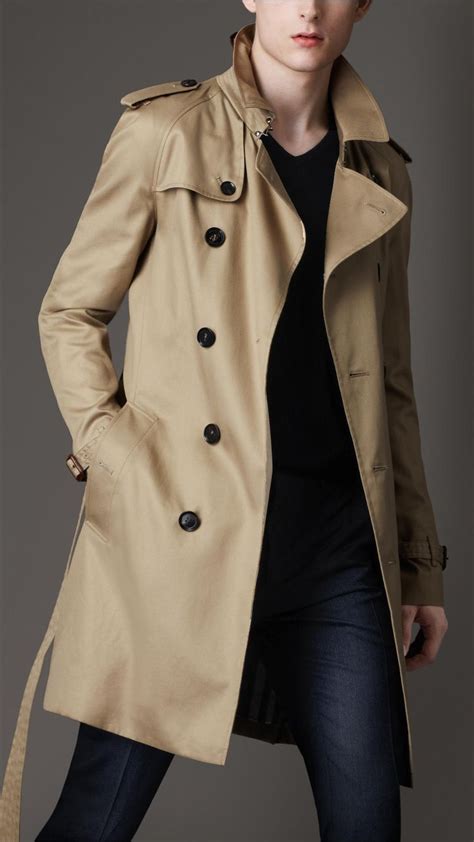 burberry brit uomo trench uomo|Long Cotton Blend Trench Coat in Anchor .